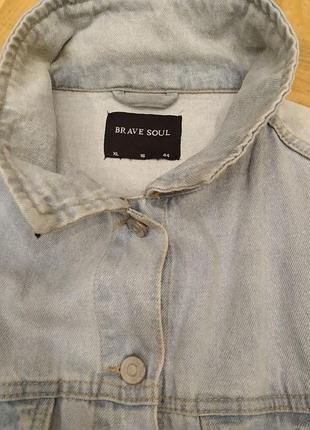 Блакитна джинсова курточка класика brave soul (xl)