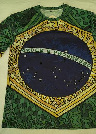 Kyku - brazil jersey shirts - футболка фанатская сб. бразилии, 3d-принт -м, унисекс