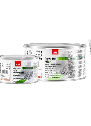 Шпаклівка із скловолокном "poly plast fiber" + затв. 1746+54г зелена app, 010561