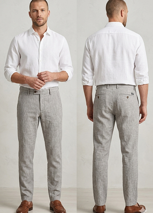 Штани strellson slim fit code cotton-linen pants