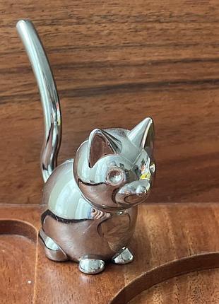 Хромований тримач для кілець umbra zoola cat з полірованим фінішем та довгим хвостом для зберігання ювелірних виробу
