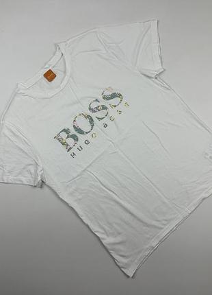Біла бавовняна футболка hugo boss orange tacket 1 розмір l-xl
