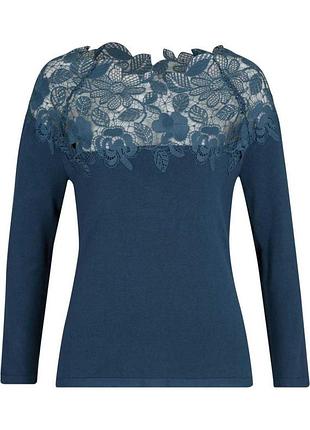 Р. 52–56/2xl-3xl кофта нарядная с кружевом bonprix темно-зеленая