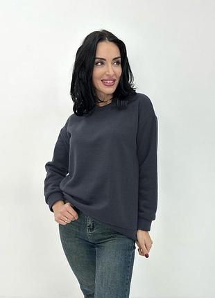 Базовий однотонний світшот "stand" | норма і батал графіт, 46-48
