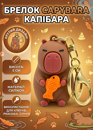 Брелок капібара capybara фігурка іграшка для ключів, рюкзака, сумки 5 см