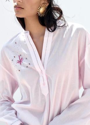 Блуза с вышивкой zara m