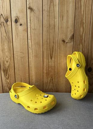 Жіночі літні тапки сланці сандалі шльопанці босоніжки крокси crocs жовті