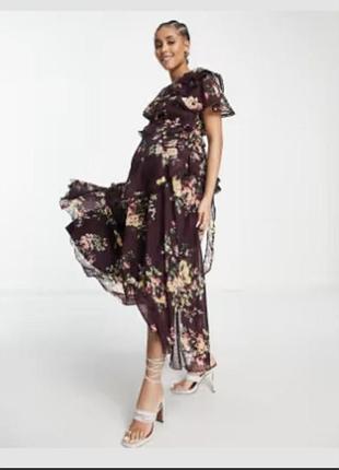 Красива шиіонова сукня для вагітних asos design