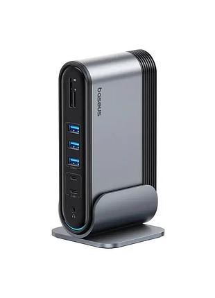 Usb-хаб baseus unionjoy 17-port triple-display docking station space grey（usb-c to
