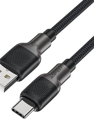 Кабель acefast c10-04 usb to type-c 3a, 1.2m, silicone, zinc connectors, black (6974316283126)