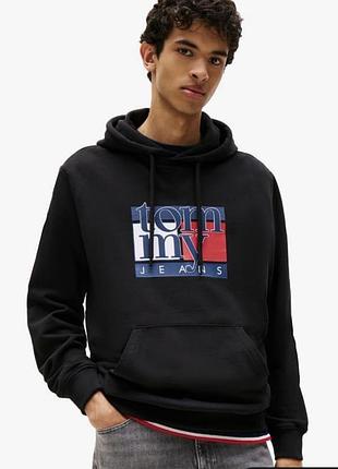 Чорне худі tommy hilfiger двонитка