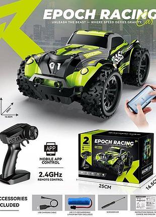 Машинка на радиоуправлении epoch racing 1:20 с управлением от смартфона и пульта, led-подсветкой