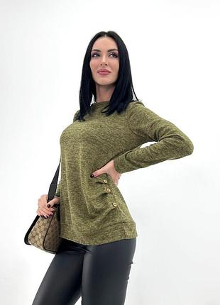 Жіноча кофтинка з гудзиками "vesta" | норма і батал хакі, 46-48