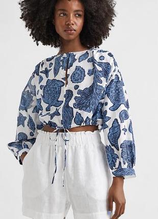 Блуза h&m в морський принт xs