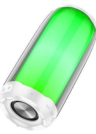 Портативна колонка hoco hc8 pulsating colorful luminous wireless speaker, 10w, white (6931474752864)