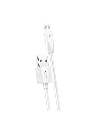 Кабель hoco x1 usb to micro 2.4a, 1m, pvc, pvc connectors, white (6957531032038)