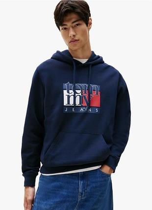 Чоловіче синє худі tommy hilfiger котон