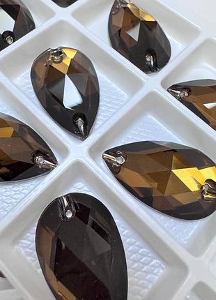 Пришивні краплі lux smoked topaz 17х28mm*1 шт