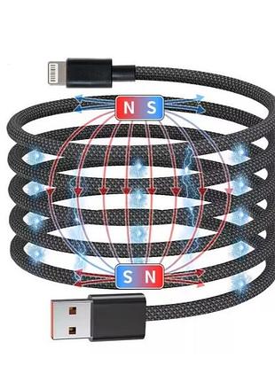 Кабель nn sn3 magnetic usb lightning 1m 100w black (nnsn3)