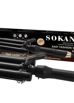 Потрійна плойка-щипці для завивання волосся sokany sk-669 (24)
