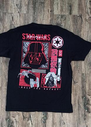 🖤 футболка star wars🔥 стильная черная футболка с красно-белым принтом darth vader и надписью rule the galaxy.