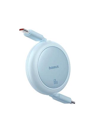 Кабель baseus free2pull mini charging cable usb-c to usb-c 60w 1m galaxy blue (p10364500311-01) 6