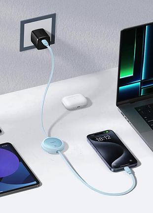 Кабель baseus free2pull mini charging cable usb-c to usb-c 60w 1m galaxy blue (p10364500311-01) 7