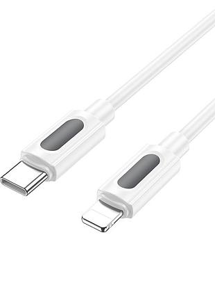 Кабель borofone bx114 structure pd silicone charging data cable ip white (6941991116834)
