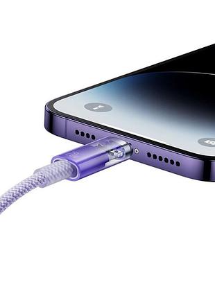 Кабель baseus explorer series fast charging cable with smart temperature control type-c to ip 20w 1m purple (cats010205) 7