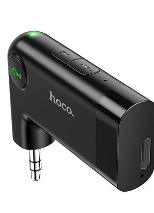 Bluetooth-ресивер hoco e53 dawn sound in-car aux wireless receiver black (6931474729750)