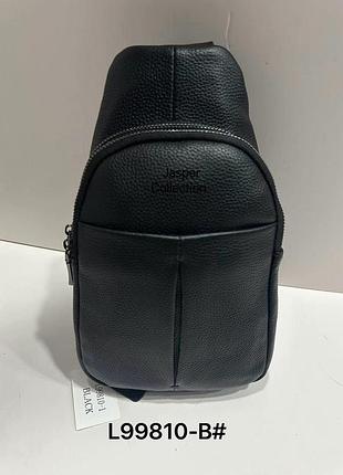 Сумка чоловіча чорна backpack for men jasper шкіра l99810-b (100)