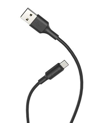 Кабель hoco x25 usb to type-c 2a, 1m, pvc, pvc connectors, black (6957531080145)