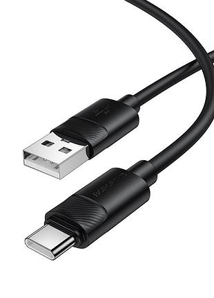 Кабель borofone bx123 leya silicone charging data cable type-c black (6941991124211)