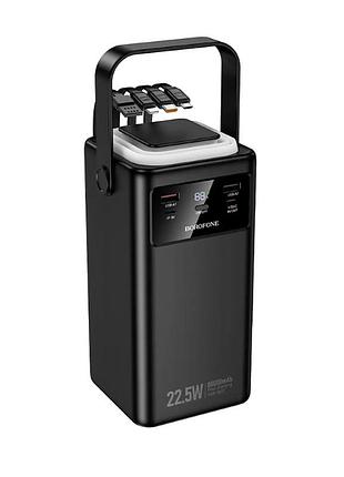 Внешний аккумулятор borofone bj65b high 22.5w+pd20w+four-cables power bank(80000mah) black (6941991122057)