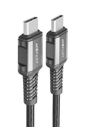 Кабель acefast c1-09 usb-c to usb-c aluminum alloy audio/video transmission full-featured data cable black (6974316282631)