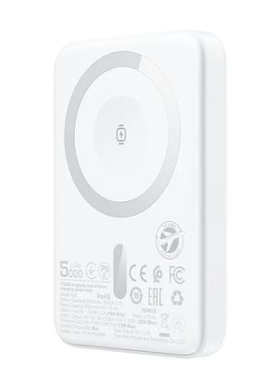 Внешний аккумулятор acefast m25-5000 pd20w magnetic fast wireless charging power bank white (6974316285205)