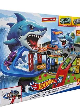 Траса з гірками та паркінгом hot wheels 38 деталей t876-11 (48 шт.)