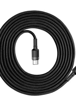 Кабель baseus cafule pd2.0 60w flash charging usb cabletype-c-type-c (20v 3a)2m gray+black (catklf-hg1) 3