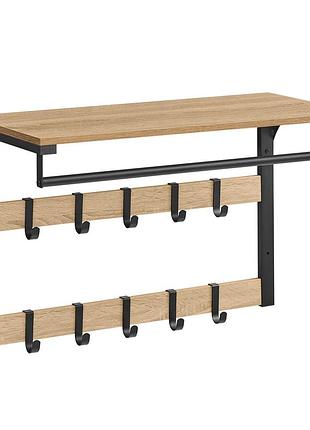 Вешалка настенная leobert compact для одежды с полкой в стиле loft