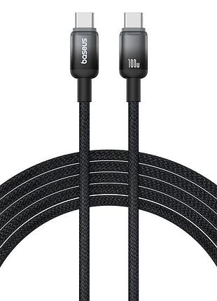 Кабель baseus discolor series fast charging cable usb-c to usb-c 100w 1m cluster black (p10374902111-00)