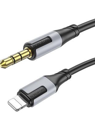 Аудіокабель borofone bl19 ip to 3.5mm male, tpe, 1m, black (6941991108327)