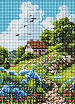 Алмазна мозаїка - затишна хатинка на пагорбі ©art_selena_ua идейка 30х40 см (amo20444)