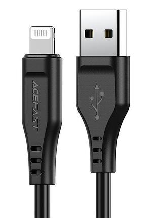 Кабель acefast c3-02 usb to ip 2.4a, 1.2m, tpe, tpe connectors, black (6974316280828)