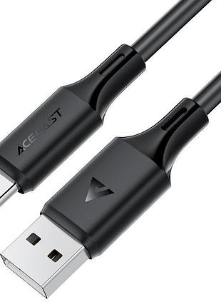 Кабель acefast c17-04 usb-a to usb-c silicone charging data cable black (6974316284178)