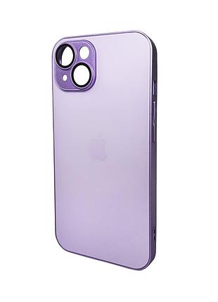 Чохол для смартфона ag glass matt frame color logo for apple iphone 15 light purple (agmattframeip15lpurple)