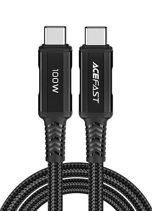 Кабель acefast c4-03 type-c to type-c 5a, 100w, 2m, nylon, zinc connectors, black (6974316280996)