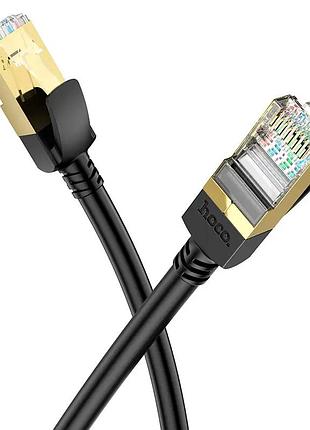 Мережевий кабель hoco us02 level pure copper gigabit ethernet cable(l=3m) black (6931474761965)