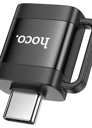 Адаптер hoco ua31c type-c male to usb female otg adapter black (6942007628129)