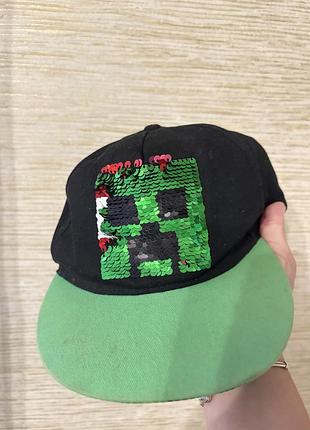Бейсболка minecraft, кепка майнкрафт