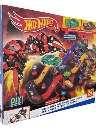 Траса з гірками та паркінгом hot wheels 58 деталей t876-4 (36 шт)